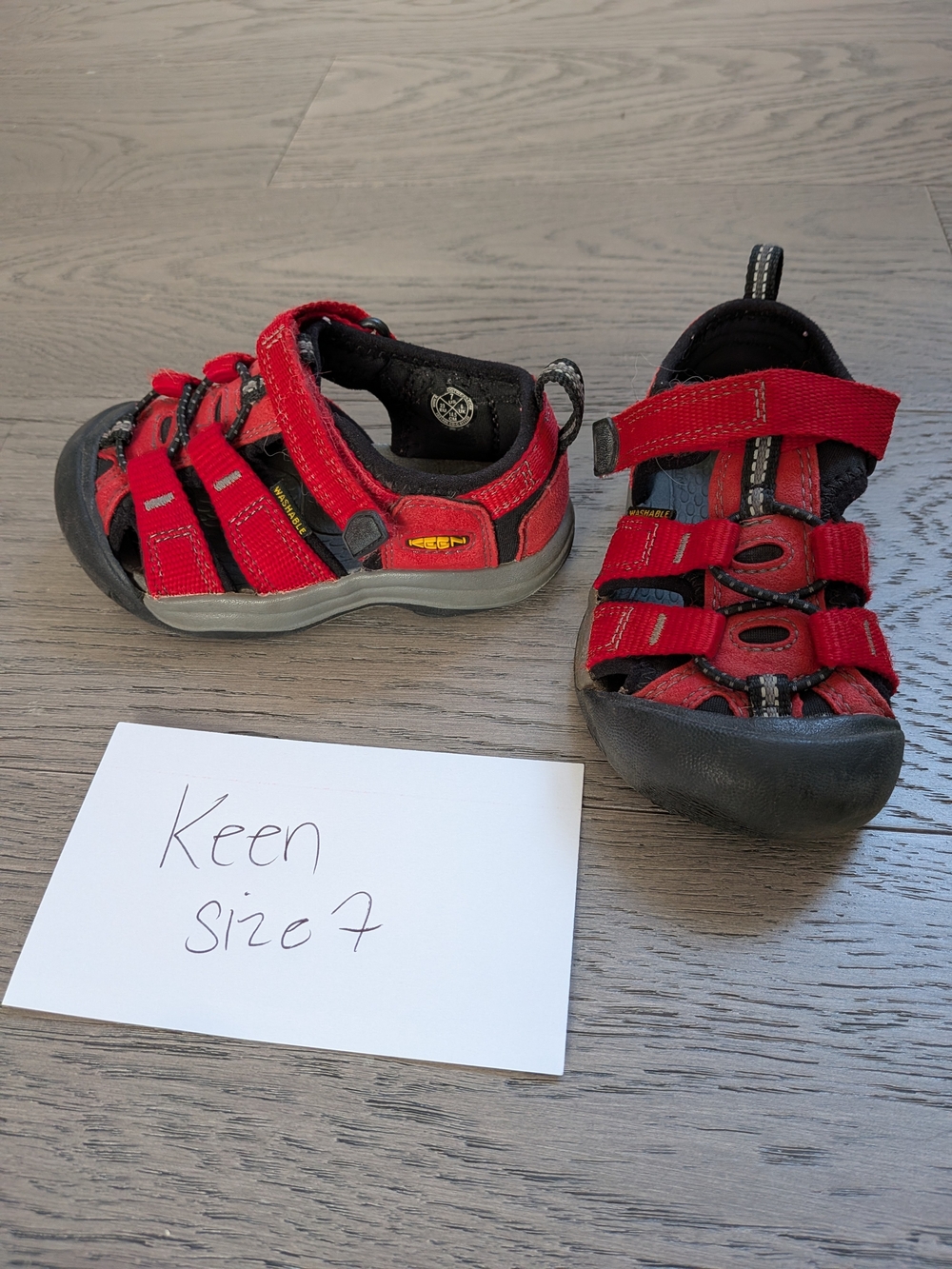 Red Keen Closed Toe Toddler Sandals